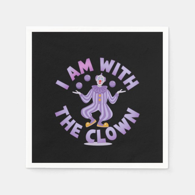 Servilleta De Papel Estoy con el payaso espeluznante y divertida Hallo (Anverso)