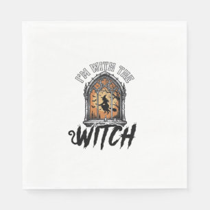 Servilleta De Papel Estoy Con La Bruja Vintage Halloween