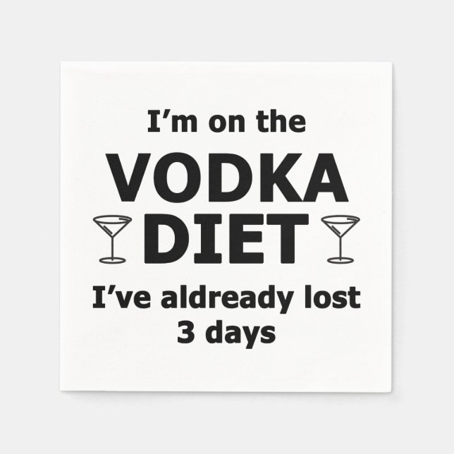Servilleta De Papel Estoy En La Dieta De Vodka (Anverso)