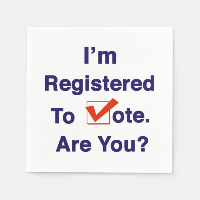 Servilleta De Papel Estoy inscrito para votar (Anverso)