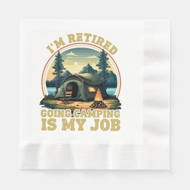 Servilleta De Papel Estoy jubilado voy de camping  (Anverso)