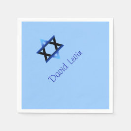Servilleta De Papel Estrella Azul de David Bar Mitzvah, Personalizado
