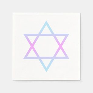 Servilleta De Papel Estrella bat Mitzvah de David Pink Morado Azul mod