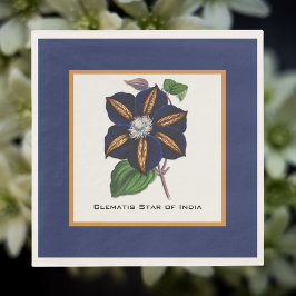 Servilleta De Papel Estrella Clematis del Ilustracion Botánico de la I