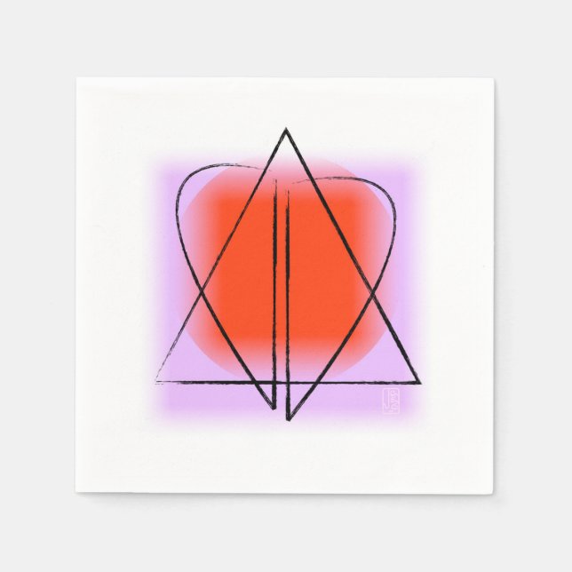 Servilleta De Papel Estrella contemporánea de David/Heart Paper Cockta (Anverso)