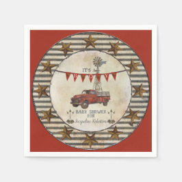 Servilleta De Papel Estrella de Baby Shower Rústica de camión de cosec