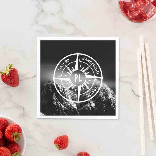 Servilleta De Papel Estrella de brújula emblema monopólico montañas dr (In situ)