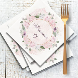 Servilleta De Papel Estrella De David Chica Judío Bebé Nombra Rosas Ro