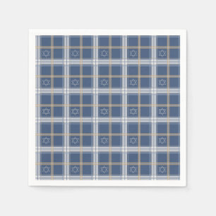 Servilleta De Papel Estrella de David Tartán Azul