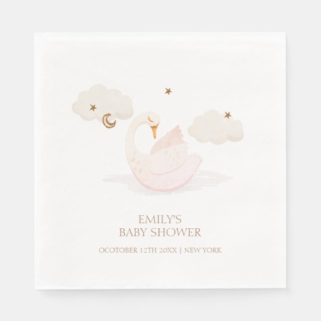 Servilleta De Papel Estrella de la luna del cisne de la princesa simpl (Anverso)