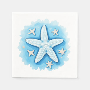 Servilleta De Papel Estrella de mar en azul
