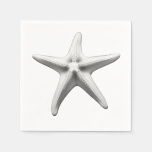Servilleta De Papel Estrella de mar en blanco y negro