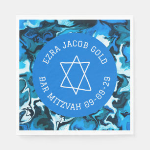 Servilleta De Papel Estrella de Mármol de David Personalizado B'nai Ba