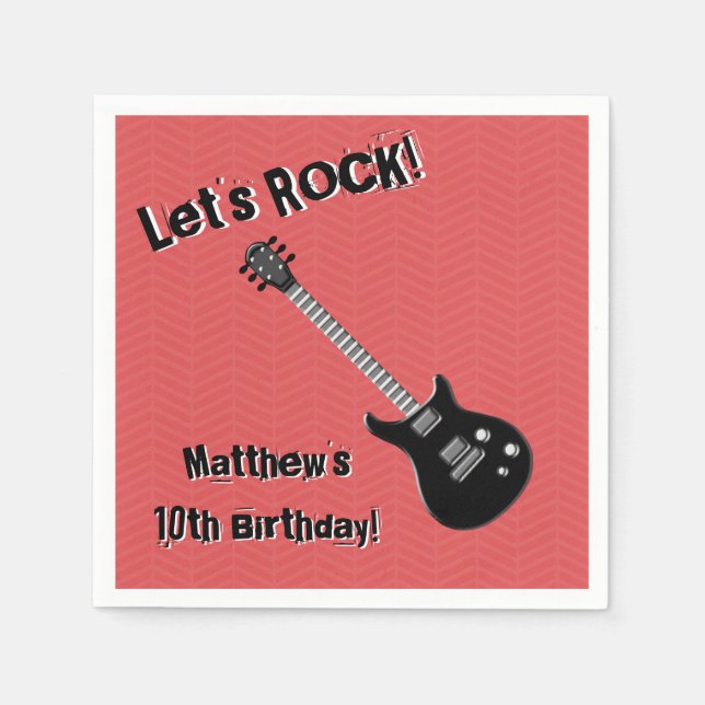 Servilleta De Papel Estrella de rock de guitarra (Anverso)