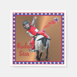 Servilleta De Papel Estrella de Rodeo Occidental Mutton Busting Kid
