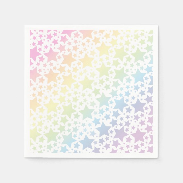Servilleta De Papel Estrella del arcoiris Pastel Baby Shower (Anverso)