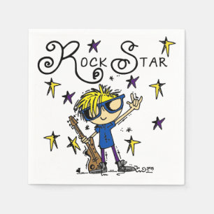 Servilleta De Papel Estrella del rock rubia del muchacho