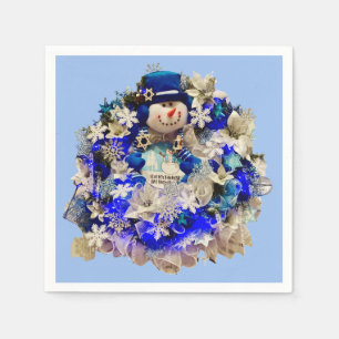 Servilleta De Papel Estrella Hanukkah moderna de David Snowman Wreath