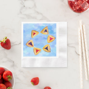 Servilleta De Papel Estrella judía colorida de Hamantaschen