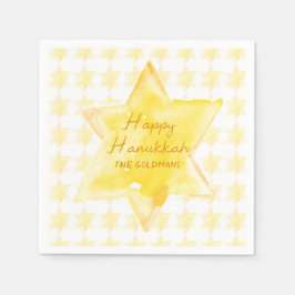 Servilleta De Papel Estrella judía de acuarela personalizada Hanukkah