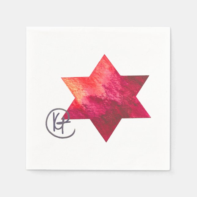 Servilleta De Papel Estrella judía de arte de fuego (Anverso)