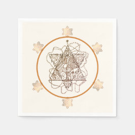 Servilleta De Papel Estrella judía de color elegante oscuro de latón d