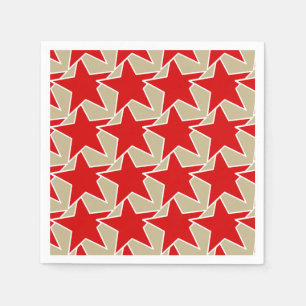 Servilleta De Papel Estrella moderna geométrica - de color rojo oscur