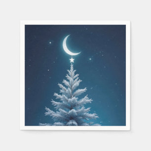 Servilleta De Papel Estrella navidad gritando desde una luna creciente