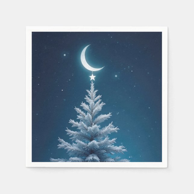 Servilleta De Papel Estrella navidad gritando desde una luna creciente (Anverso)
