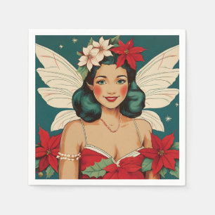 Servilleta De Papel Estrella Pin-Up Tropical Retro de Navidad de los 5