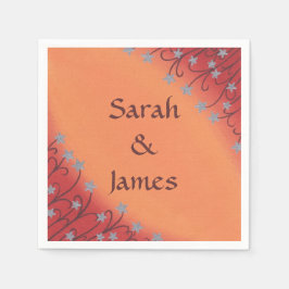 Servilleta De Papel Estrella plateada florece en toallas de Boda Naran