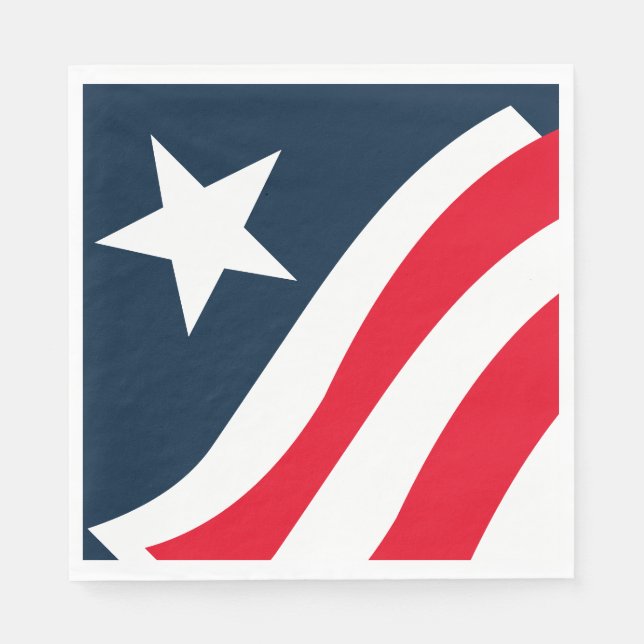 Servilleta De Papel Estrella roja azul y toallas de papel de tiras (Anverso)