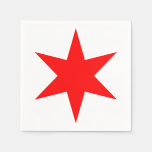 Servilleta De Papel Estrella roja de 6 puntas de la bandera de Chicago