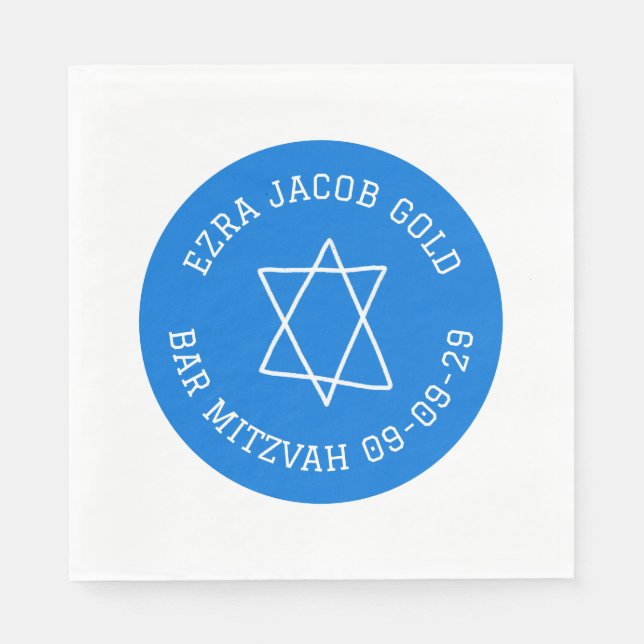 Servilleta De Papel Estrella simple de David Personalizado B'nai Bat B (Anverso)