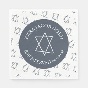 Servilleta De Papel Estrella simple de David Personalizado B'nai Bat B