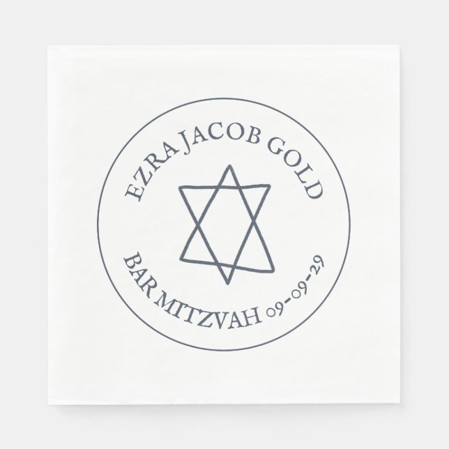 Servilleta De Papel Estrella simple de David Personalizado B'nai Bat B (Anverso)