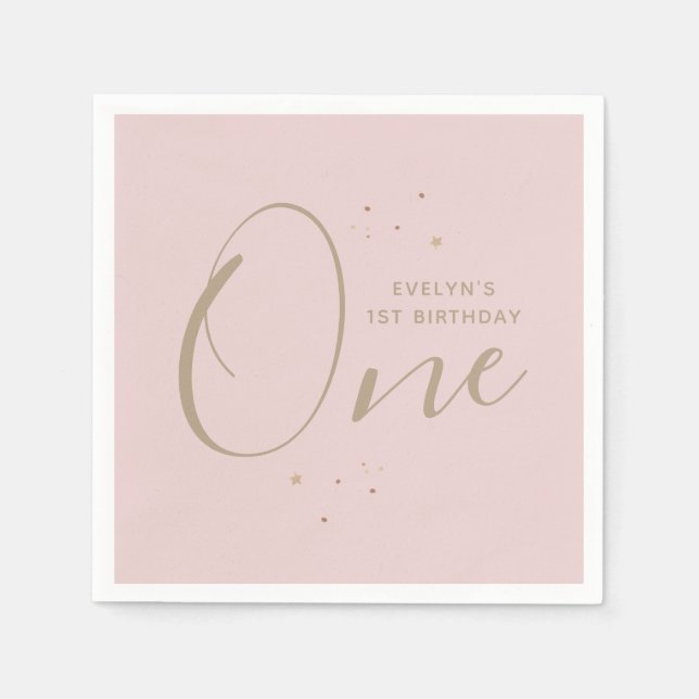 Servilleta De Papel Estrella Twinkle 1er cumpleaños (Anverso)