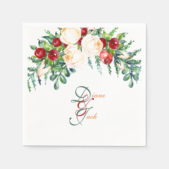 Servilleta De Papel Estrellas acuáticas de Rosa y de Berry (Anverso)