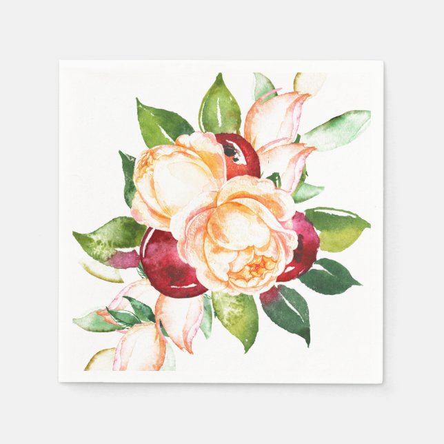 Servilleta De Papel Estrellas acuáticas de Rosa y de Berry (Anverso)