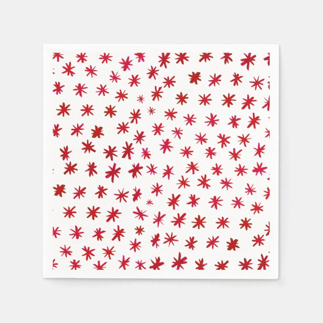 Servilleta De Papel Estrellas acuáticas - rojo (Anverso)