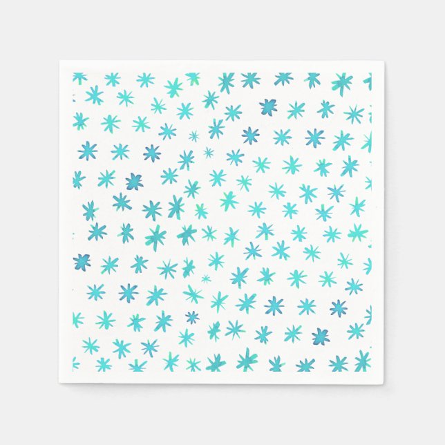 Servilleta De Papel Estrellas acuáticas - turquesa (Anverso)