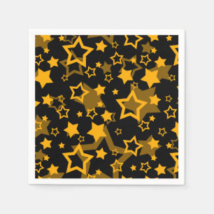 Servilleta De Papel Estrellas Amarillas Doradas Diseño Brillante