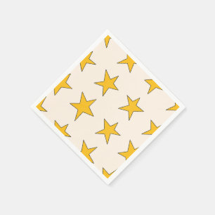 Servilleta De Papel Estrellas Amarillas Doradas en Servilletas de Pape