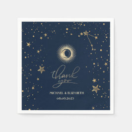 Servilleta De Papel Estrellas Celestiales Gold Y Moon