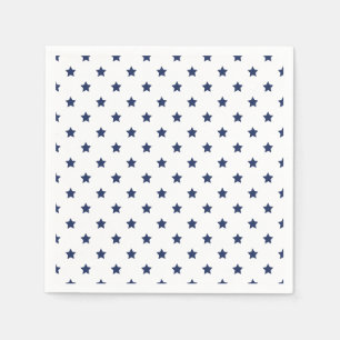 Servilleta De Papel Estrellas Clásicas Azul Marino - Blanco