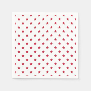 Servilleta De Papel Estrellas Clásicas Rojo Cereza - Blanco