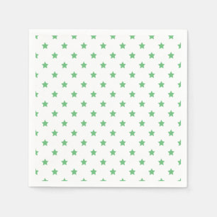 Servilleta De Papel Estrellas Clásicas Verano Verde - Blanco