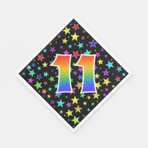Servilleta De Papel Estrellas coloridas + Acontecimiento "11" del patr