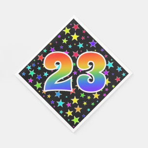 Servilleta De Papel Estrellas coloridas + Acontecimiento "23" del patr