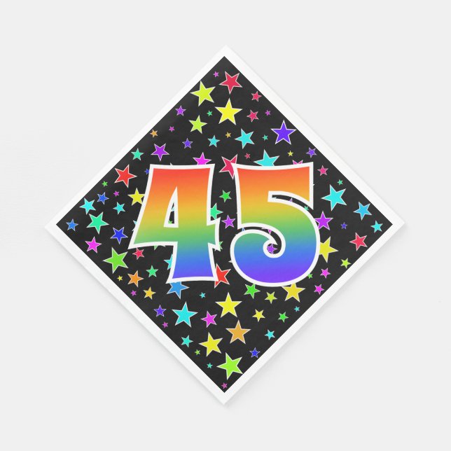 Servilleta De Papel Estrellas coloridas + Acontecimiento "45" del patr (Esquina)